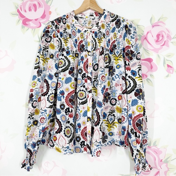 Boden Floral Print Button Down Blouse 16 18 - Picture 1 of 10